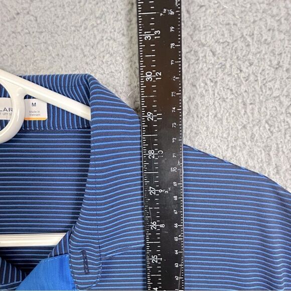 Peter Millar Men's Blue Striped Polo Shirt size M - Picture 7 of 10